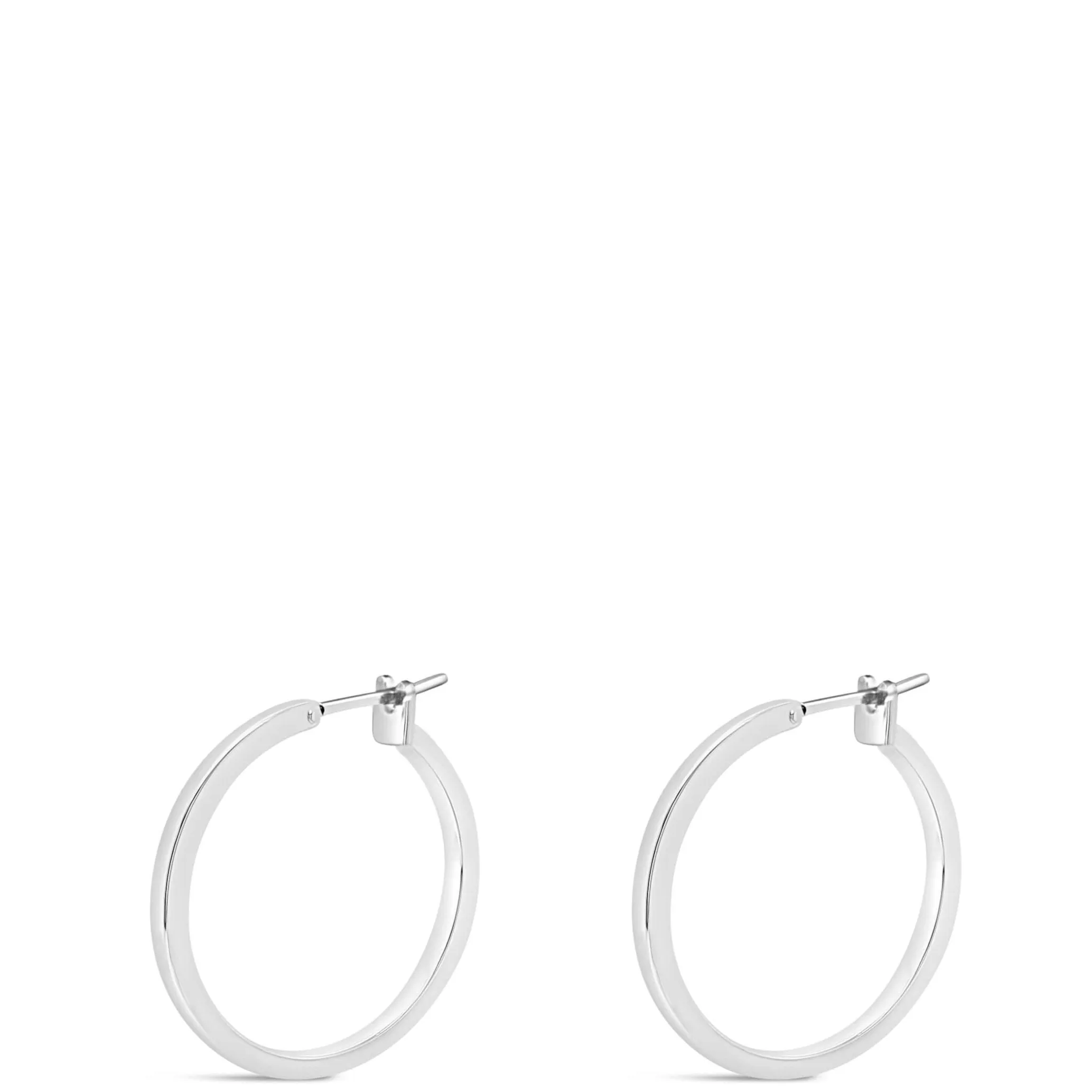 Absolute Silver Plain Hoop Earrings