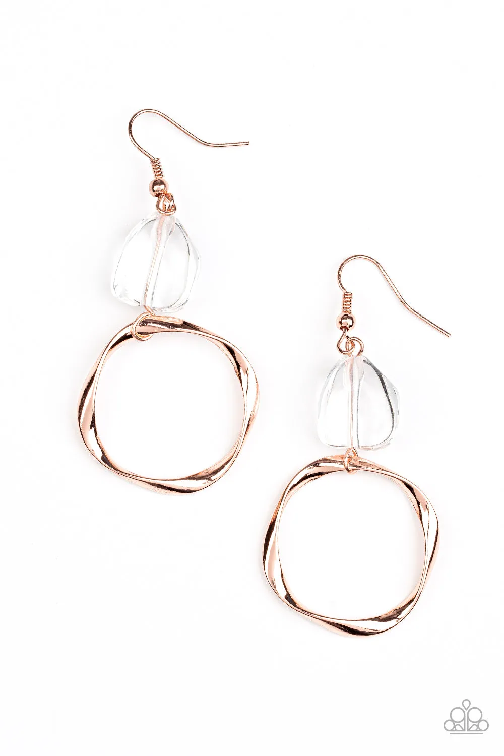 All Clear Copper Earrings Paparazzi