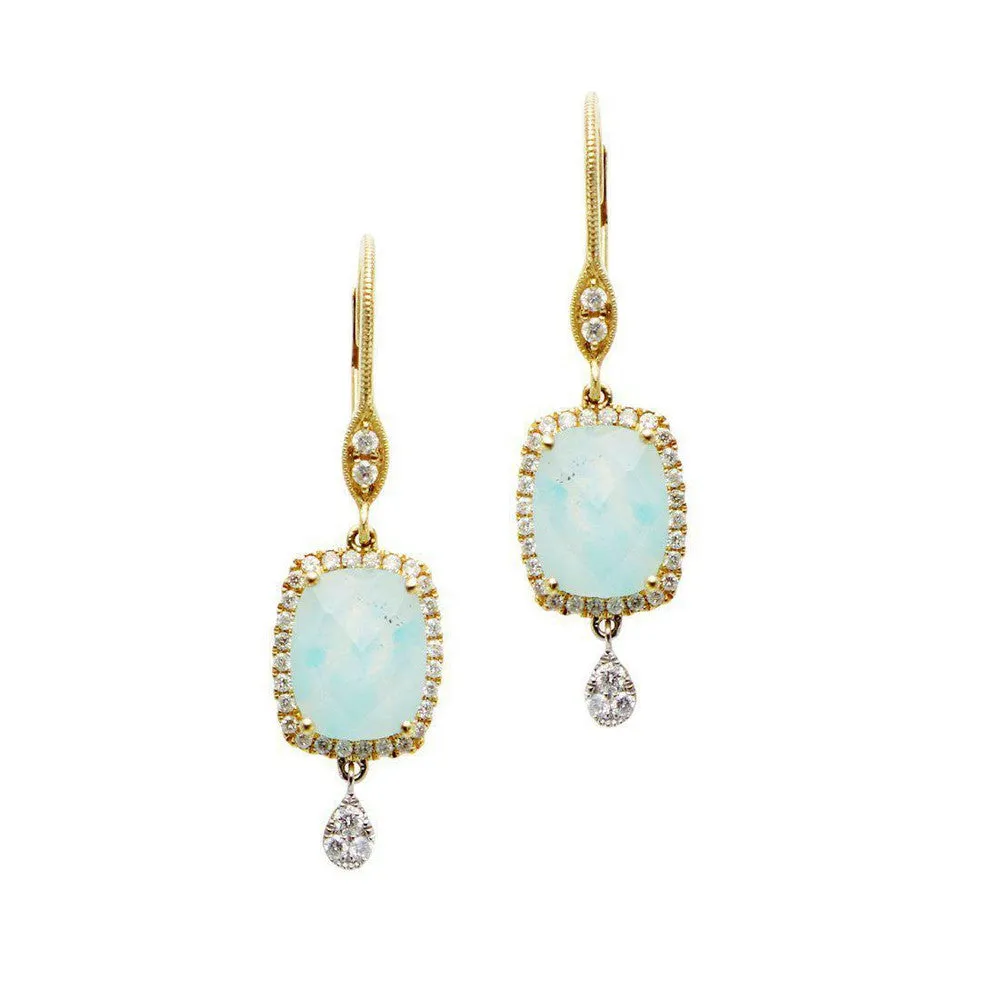 Amazonite Gold Drop Earrings