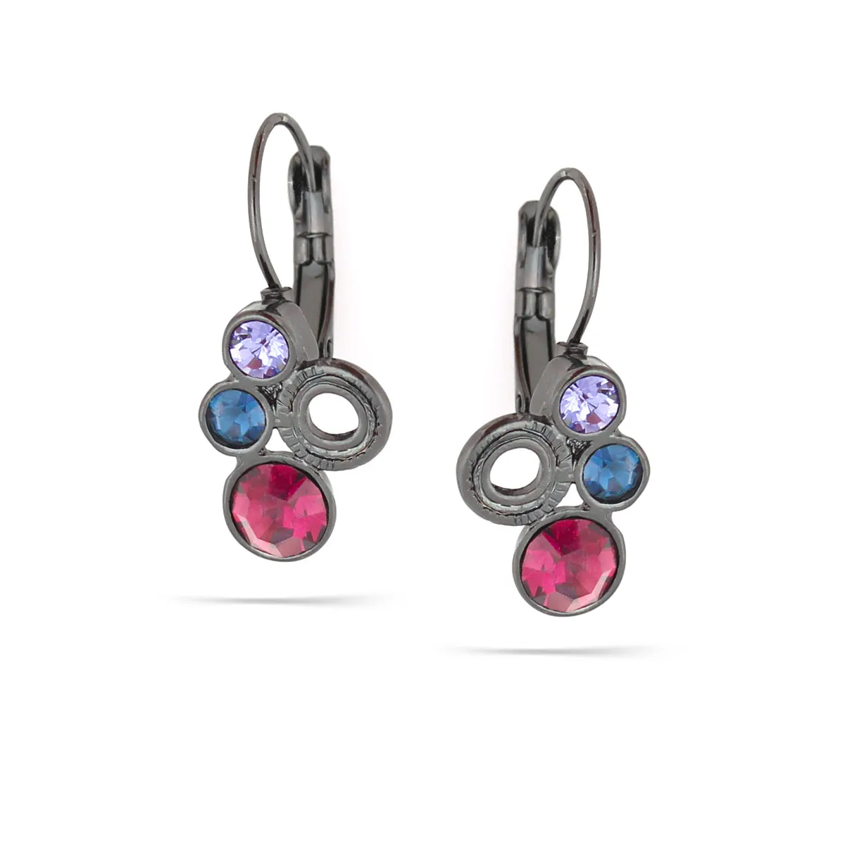 AMETHYST CRYSTAL FRENCH CLIP EARRINGS #226PP3701 (1B13)