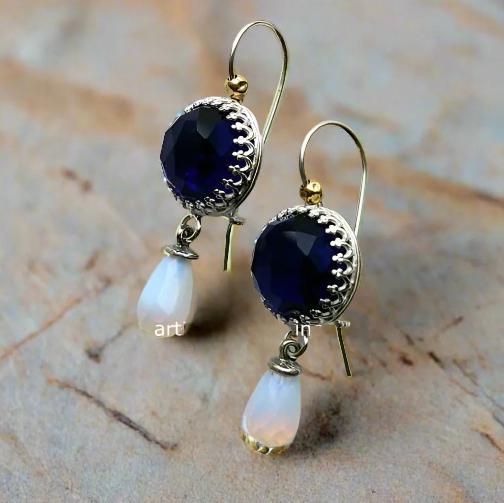 Amethyst Opalite Dangle Earrings - Somewhere.