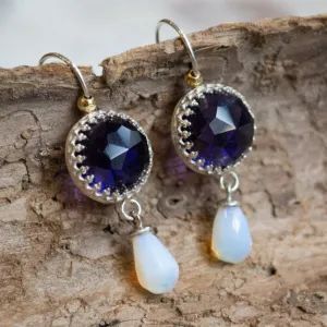 Amethyst Opalite Dangle Earrings - Somewhere.