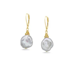 Anatoli Collection Vermeil Keshi Pearl Earrings