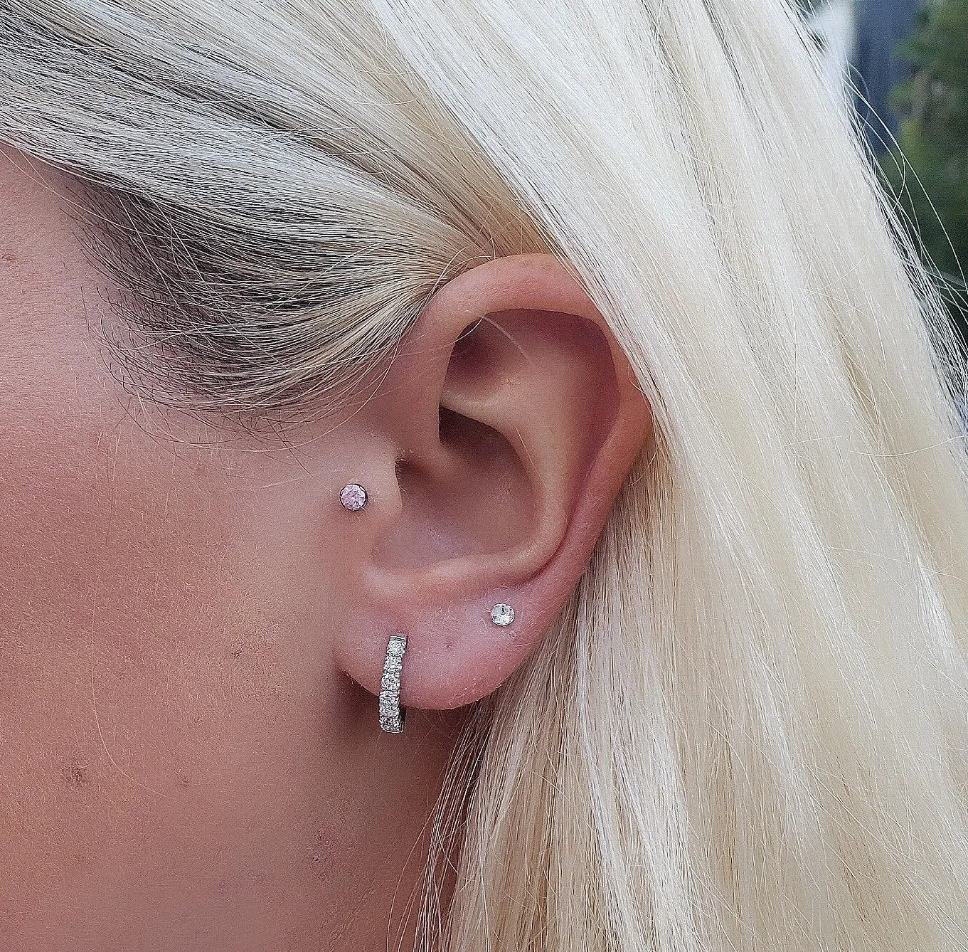 Angel Diamond Huggie Hoops