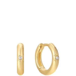 Ania Haie Pop Charms Gold Star Huggie Hoop Earrings