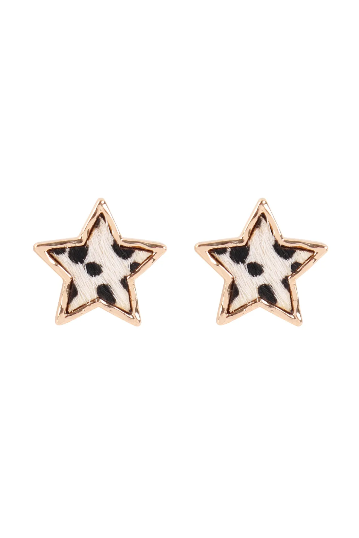 ANIMAL PRINT STAR POST EARRINGS