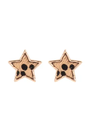 ANIMAL PRINT STAR POST EARRINGS