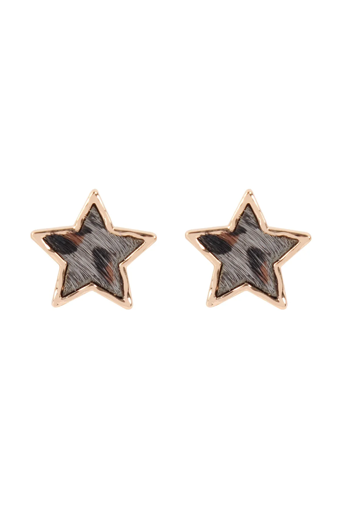 ANIMAL PRINT STAR POST EARRINGS