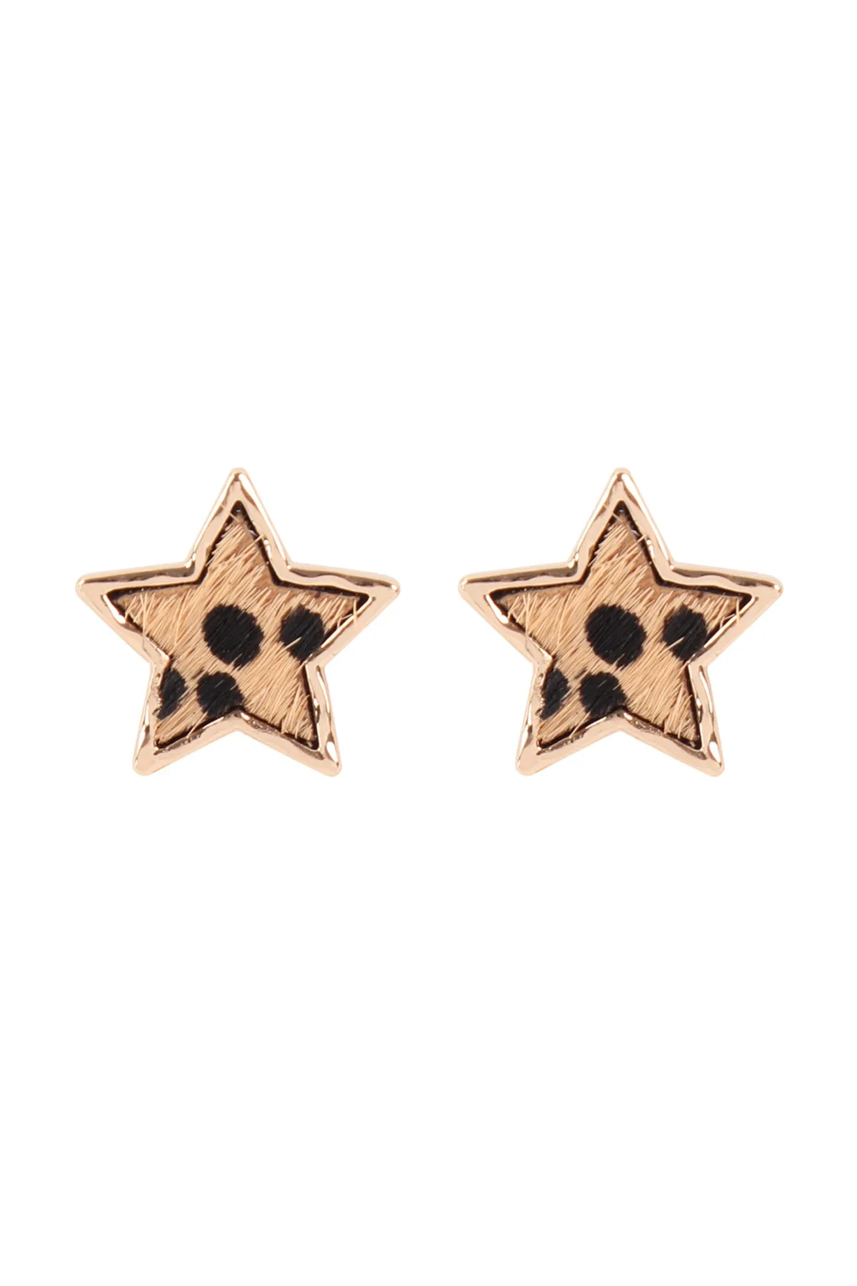 ANIMAL PRINT STAR POST EARRINGS