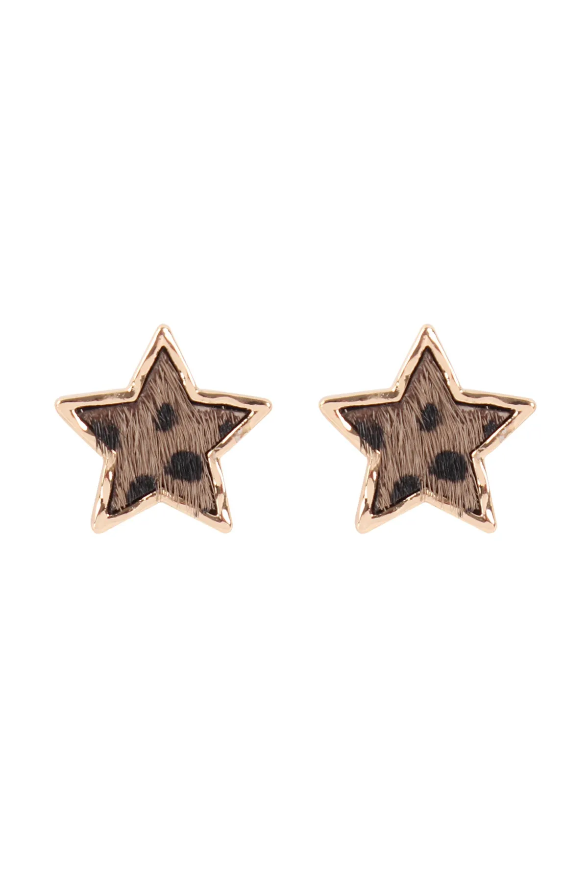 ANIMAL PRINT STAR POST EARRINGS