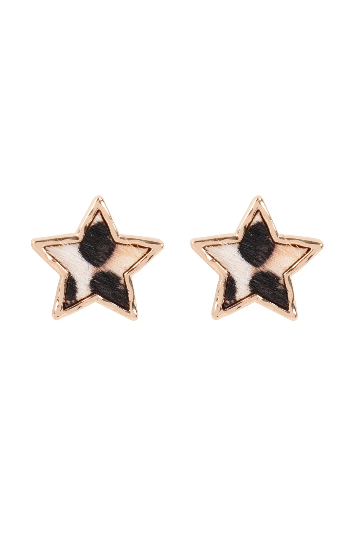 ANIMAL PRINT STAR POST EARRINGS