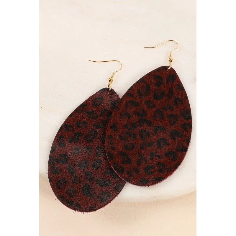 Animal Print Tear Drop Earrings