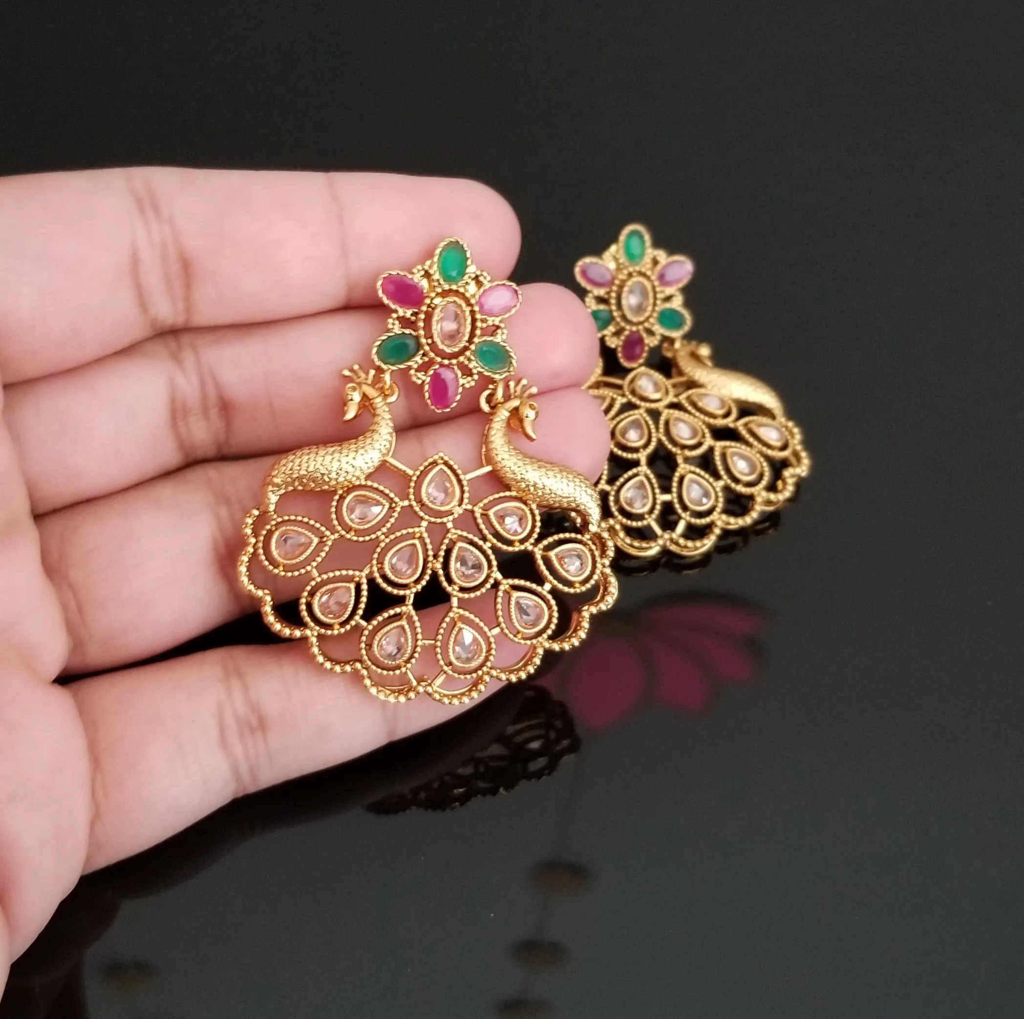 Antique Chand Earring With Gold Plating 0019