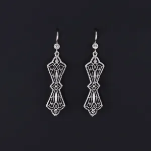 Antique Diamond Filigree Conversion Earrings