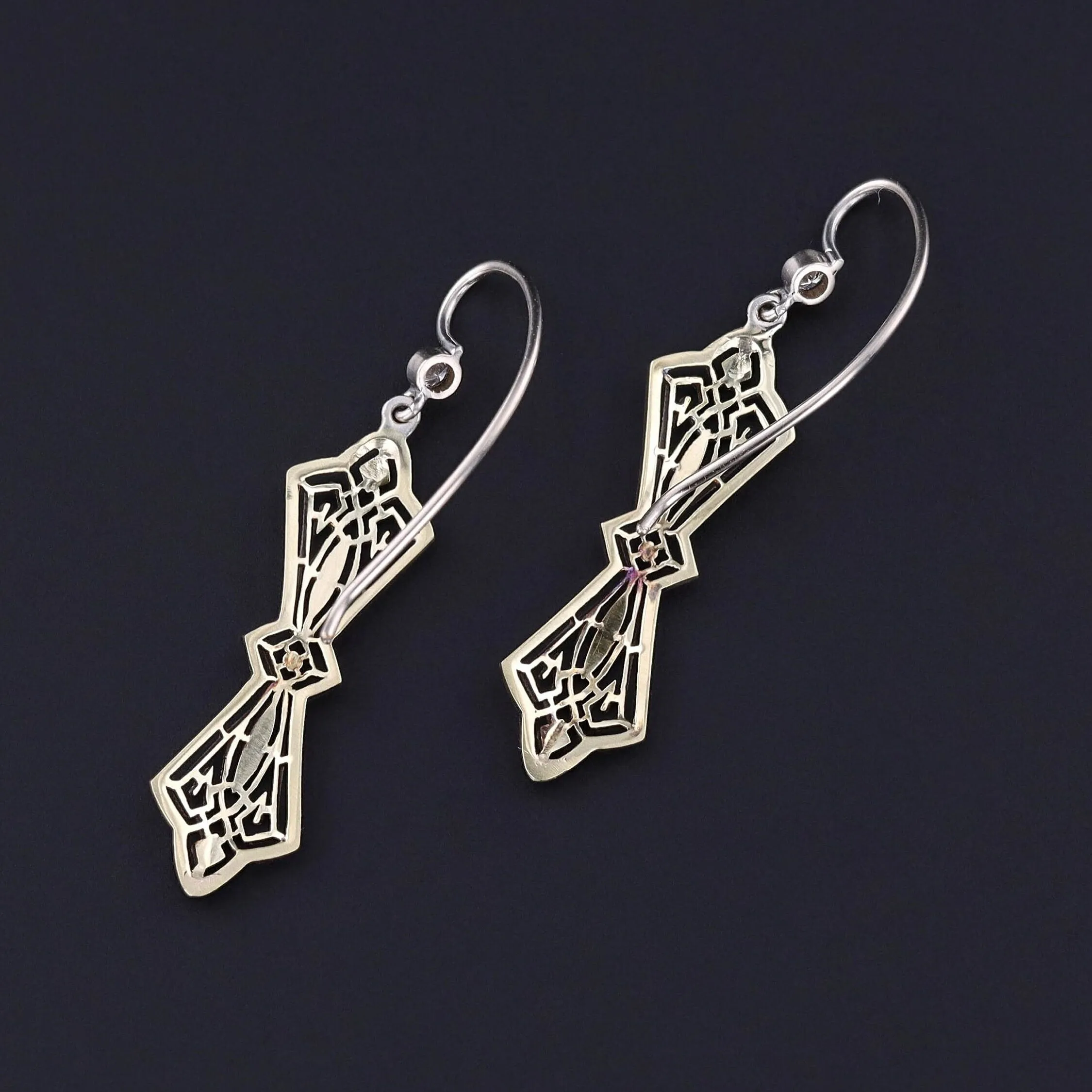 Antique Diamond Filigree Conversion Earrings