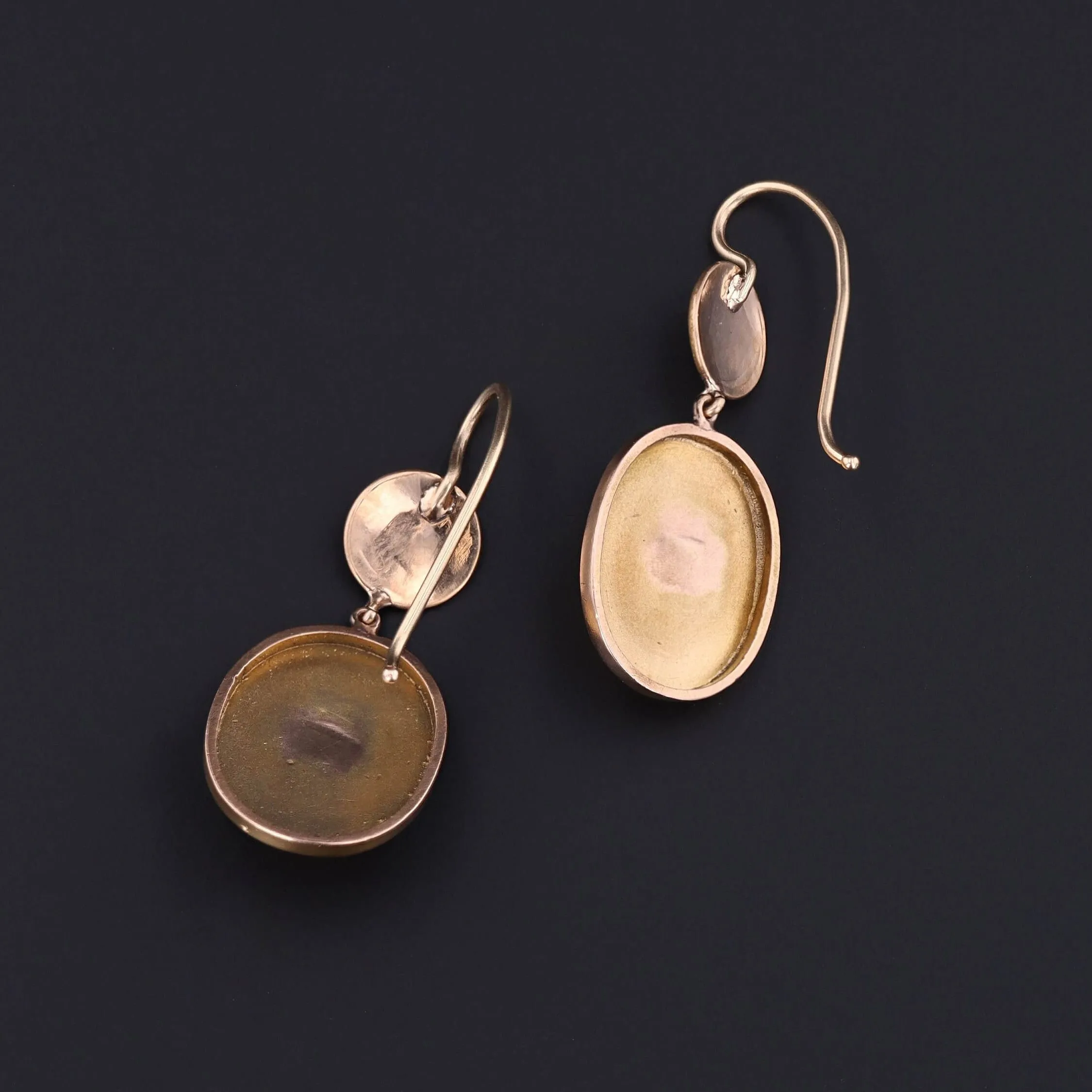Antique Owl Conversion Earrings of 14k Gold