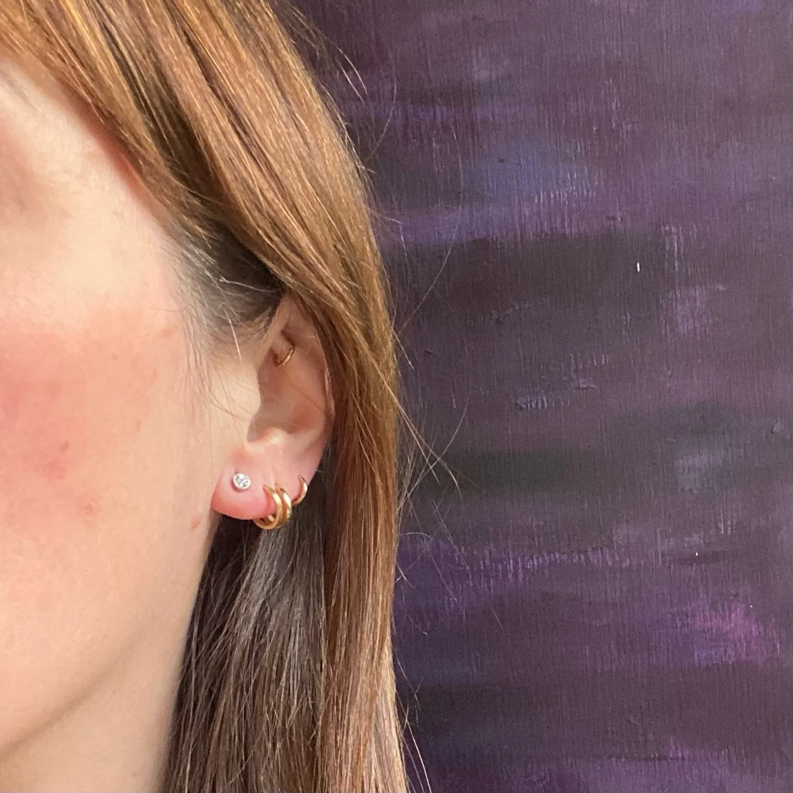 Antique Platinum Diamond Stud Earings