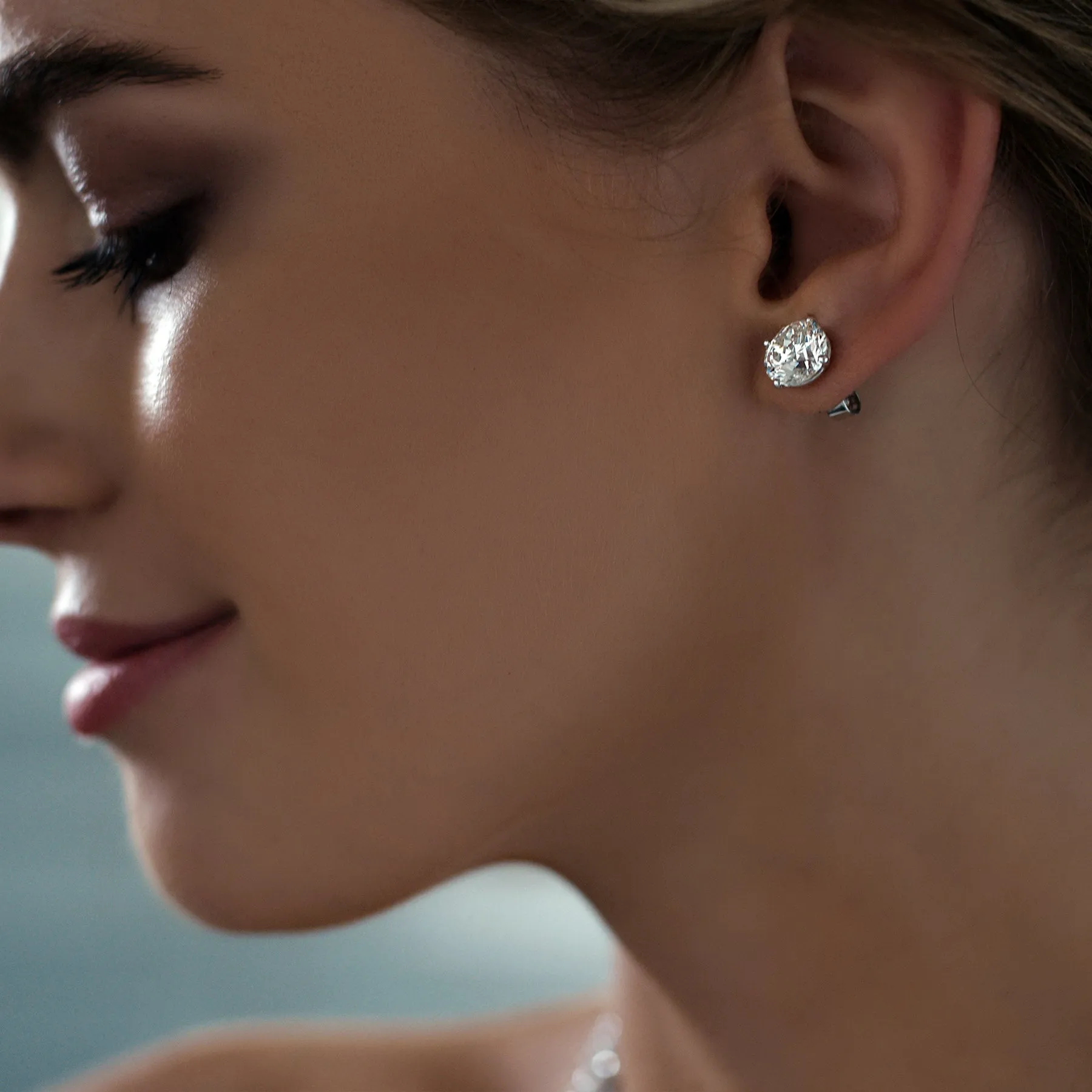 Aria Solitaire Diamond Stud Earrings