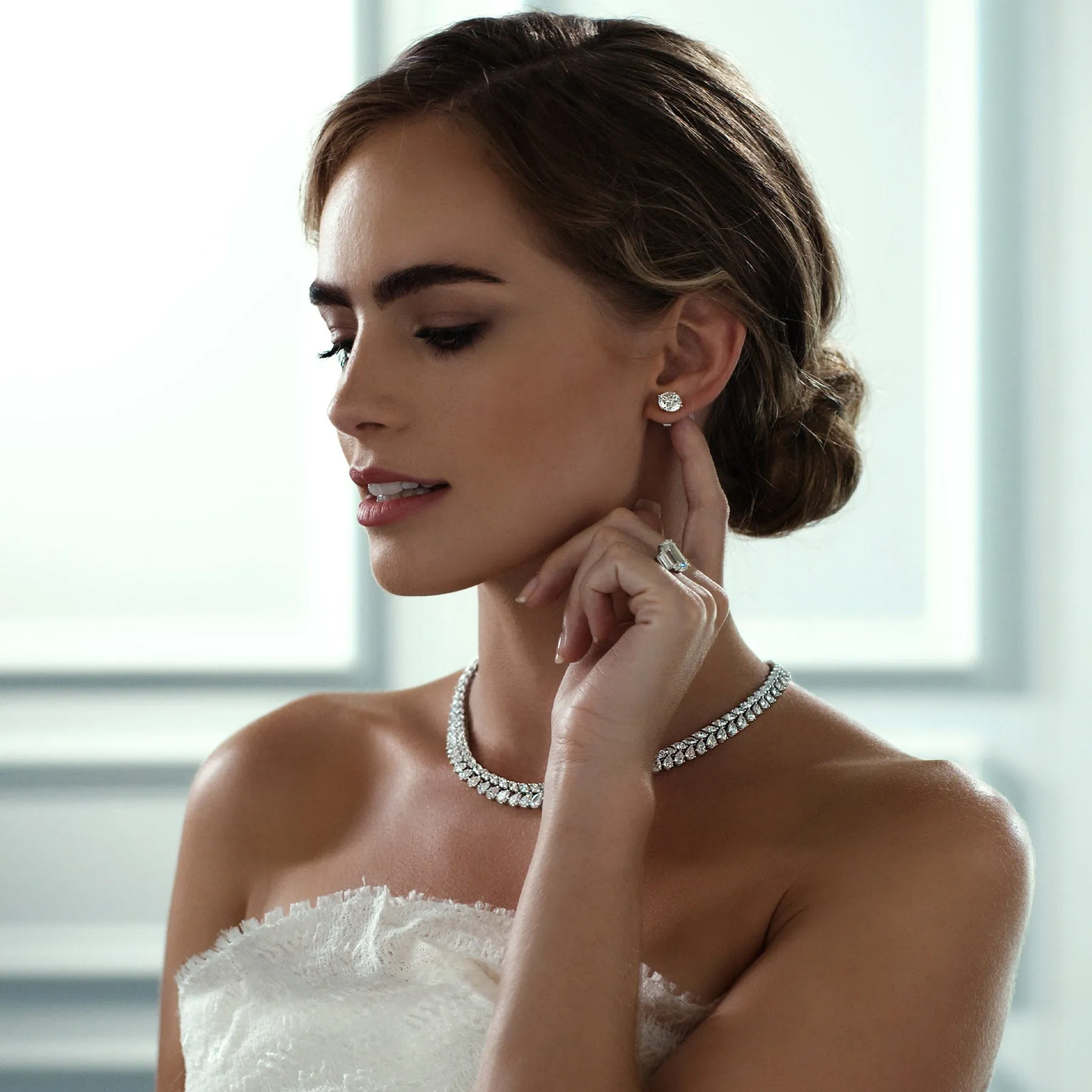 Aria Solitaire Diamond Stud Earrings