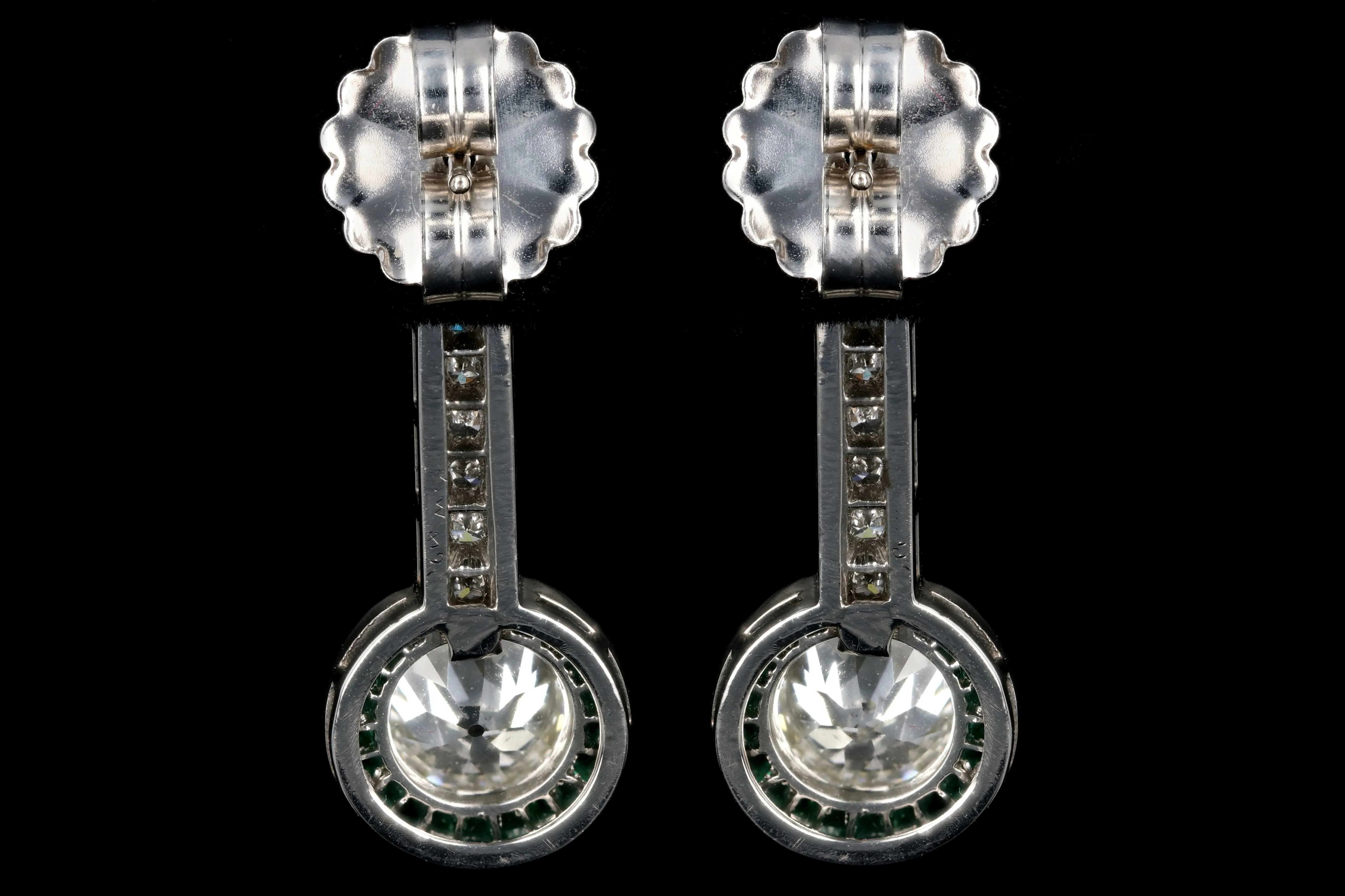Art Deco Diamond and Emerald Enhancers
