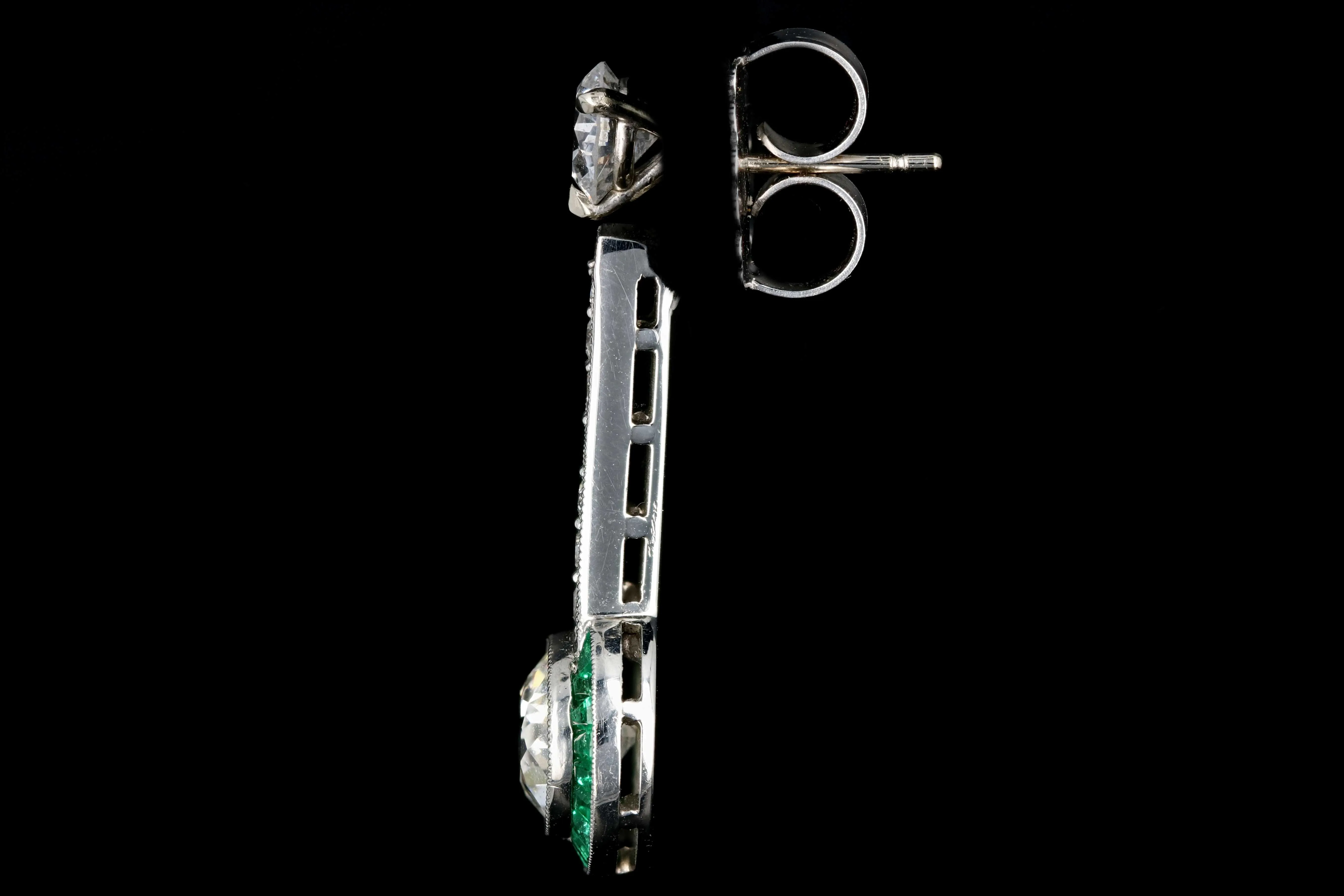 Art Deco Diamond and Emerald Enhancers