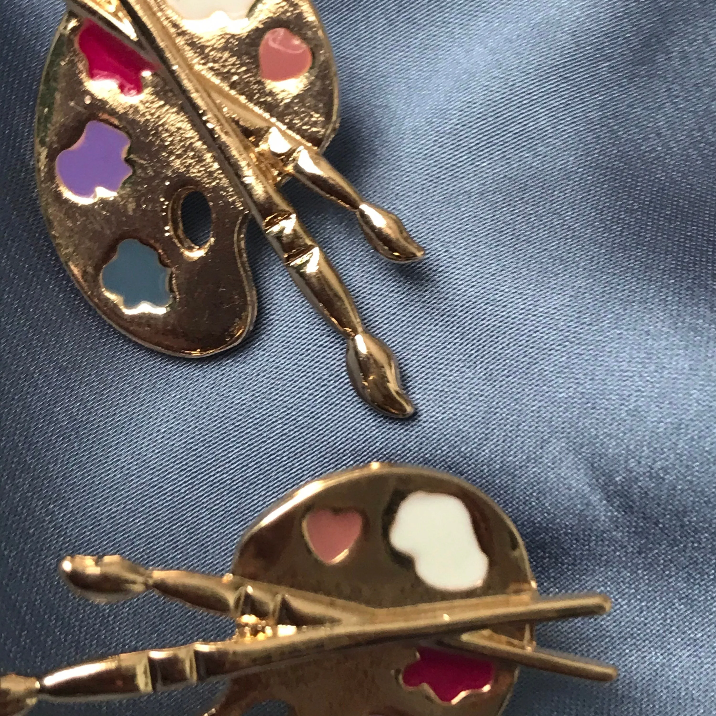 Artist Stud Earrings -Cute Earrings, Gold Earrings, Gold Jewellery, Gold, Arty Earrings, Accessories, Art Lover Gift, Artist Earrings