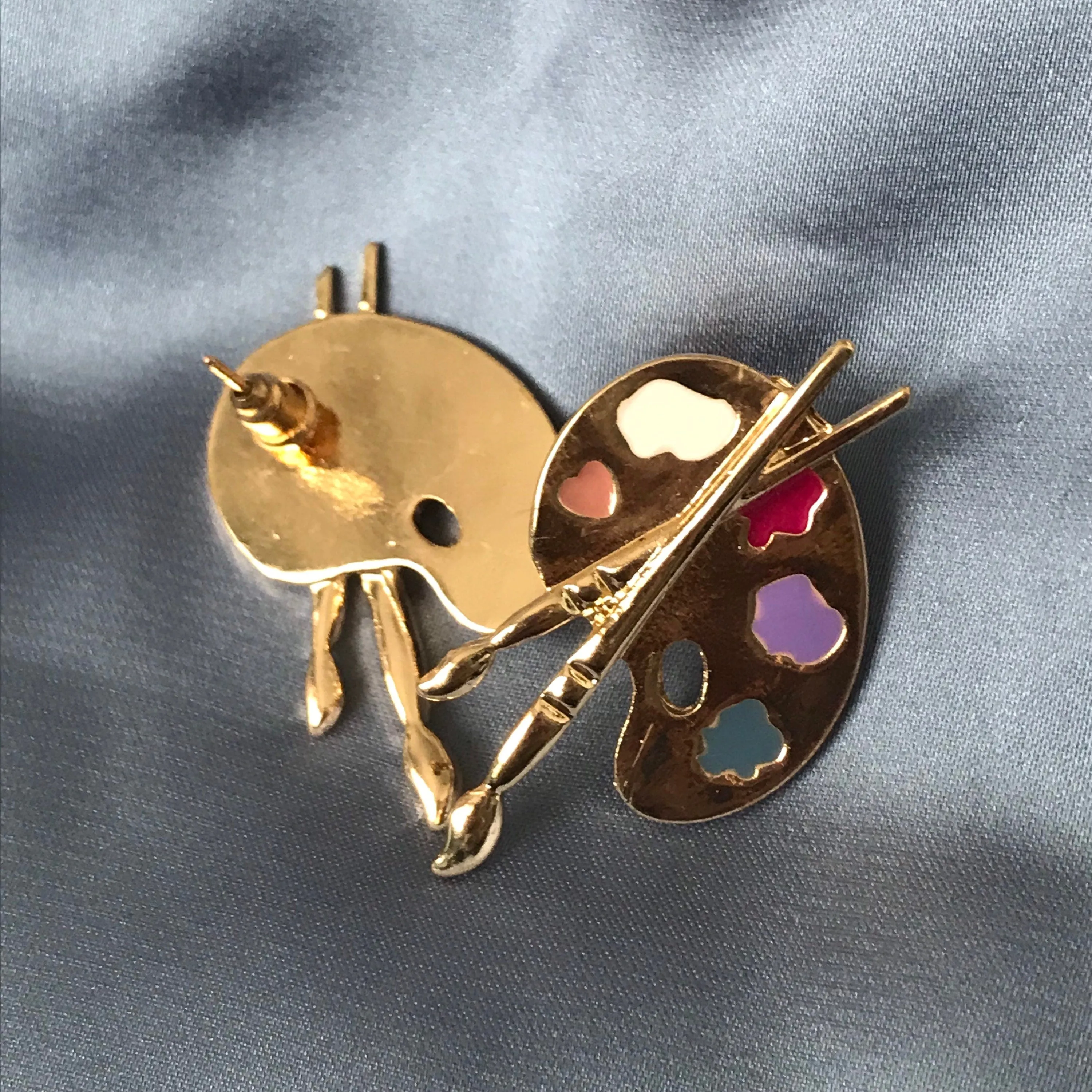 Artist Stud Earrings -Cute Earrings, Gold Earrings, Gold Jewellery, Gold, Arty Earrings, Accessories, Art Lover Gift, Artist Earrings