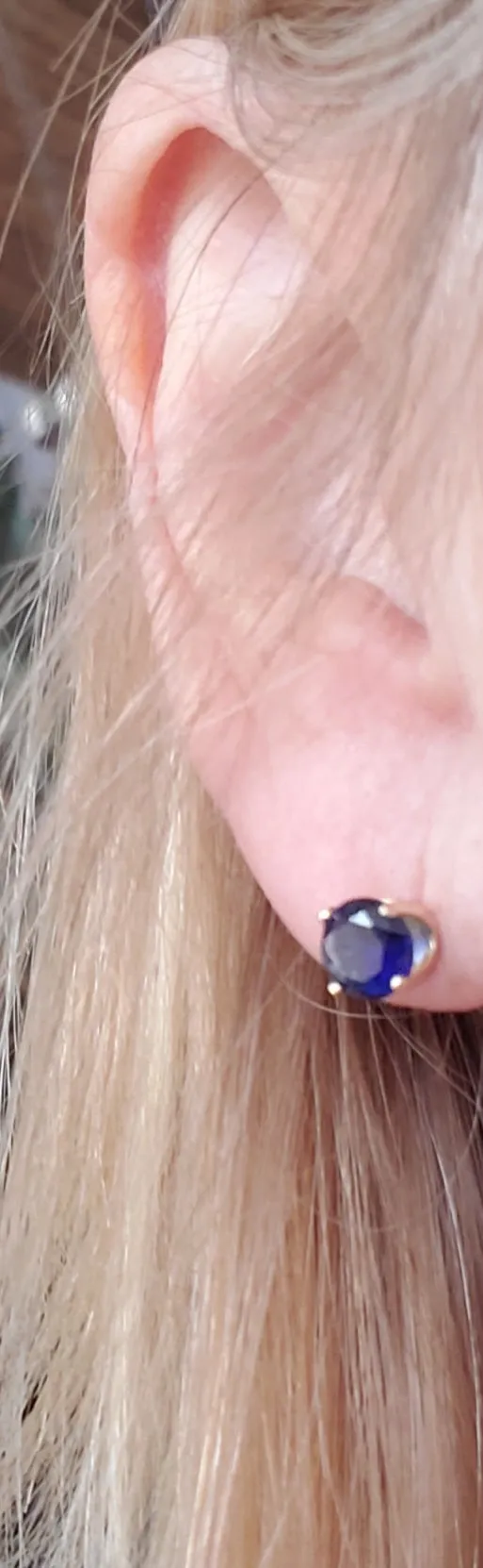 ATF Blue Sapphire 14K gold studs