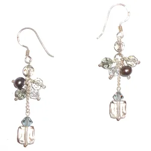 Austrian Crystal Earrings - Smoky