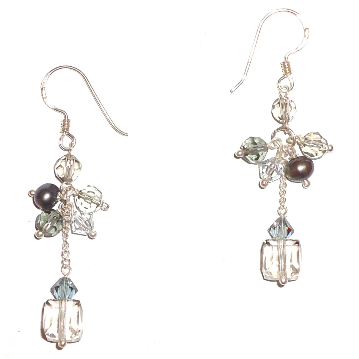 Austrian Crystal Earrings - Smoky