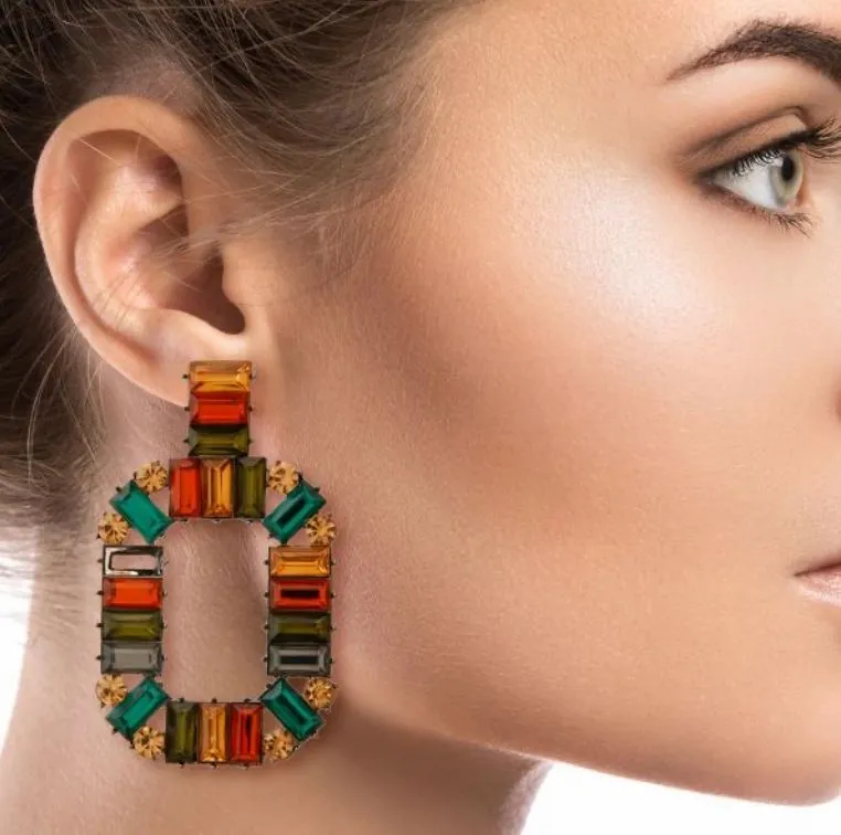 Baguette Crystal Drop Earrings