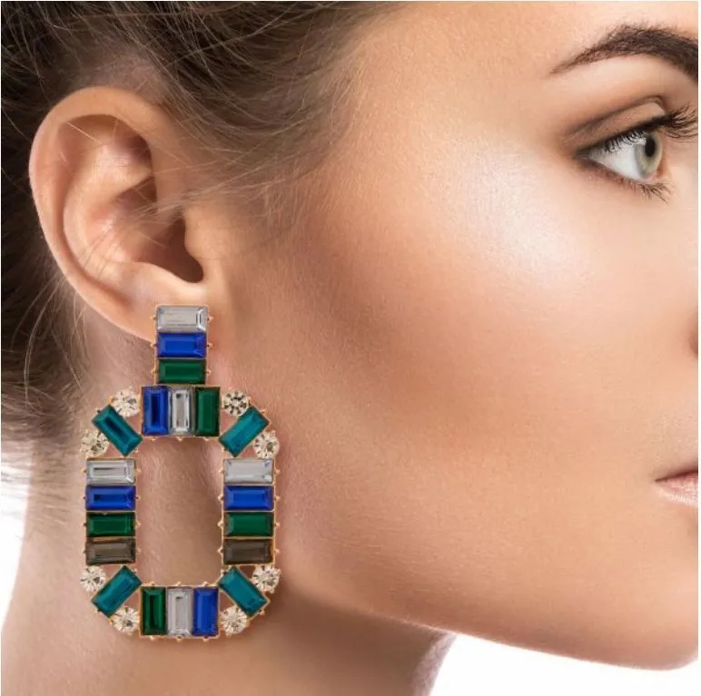 Baguette Crystal Drop Earrings