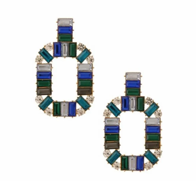 Baguette Crystal Drop Earrings
