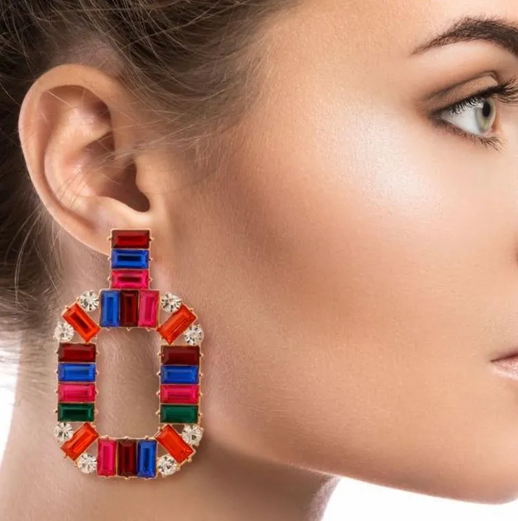 Baguette Crystal Drop Earrings
