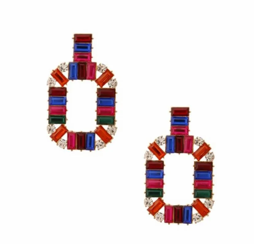 Baguette Crystal Drop Earrings