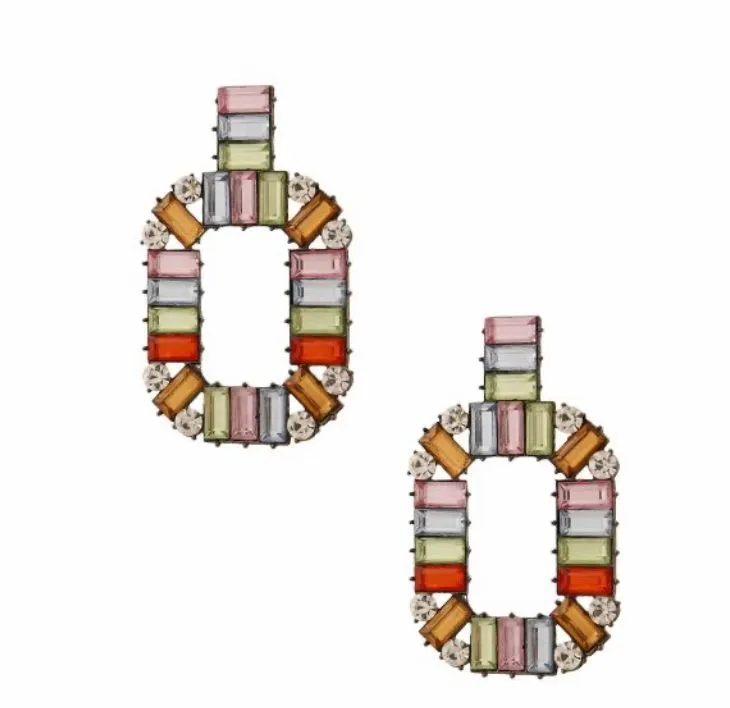 Baguette Crystal Drop Earrings