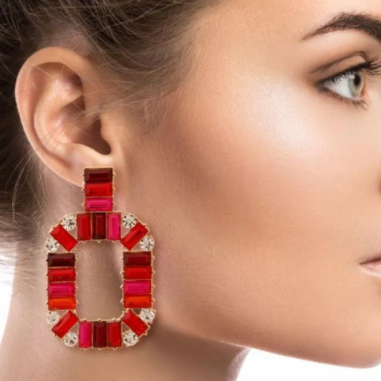 Baguette Crystal Drop Earrings