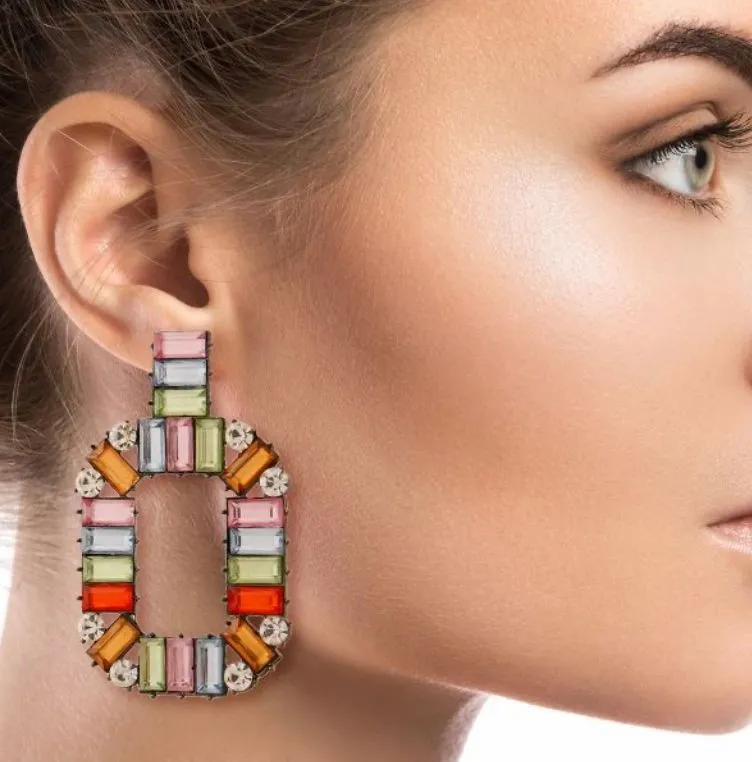 Baguette Crystal Drop Earrings