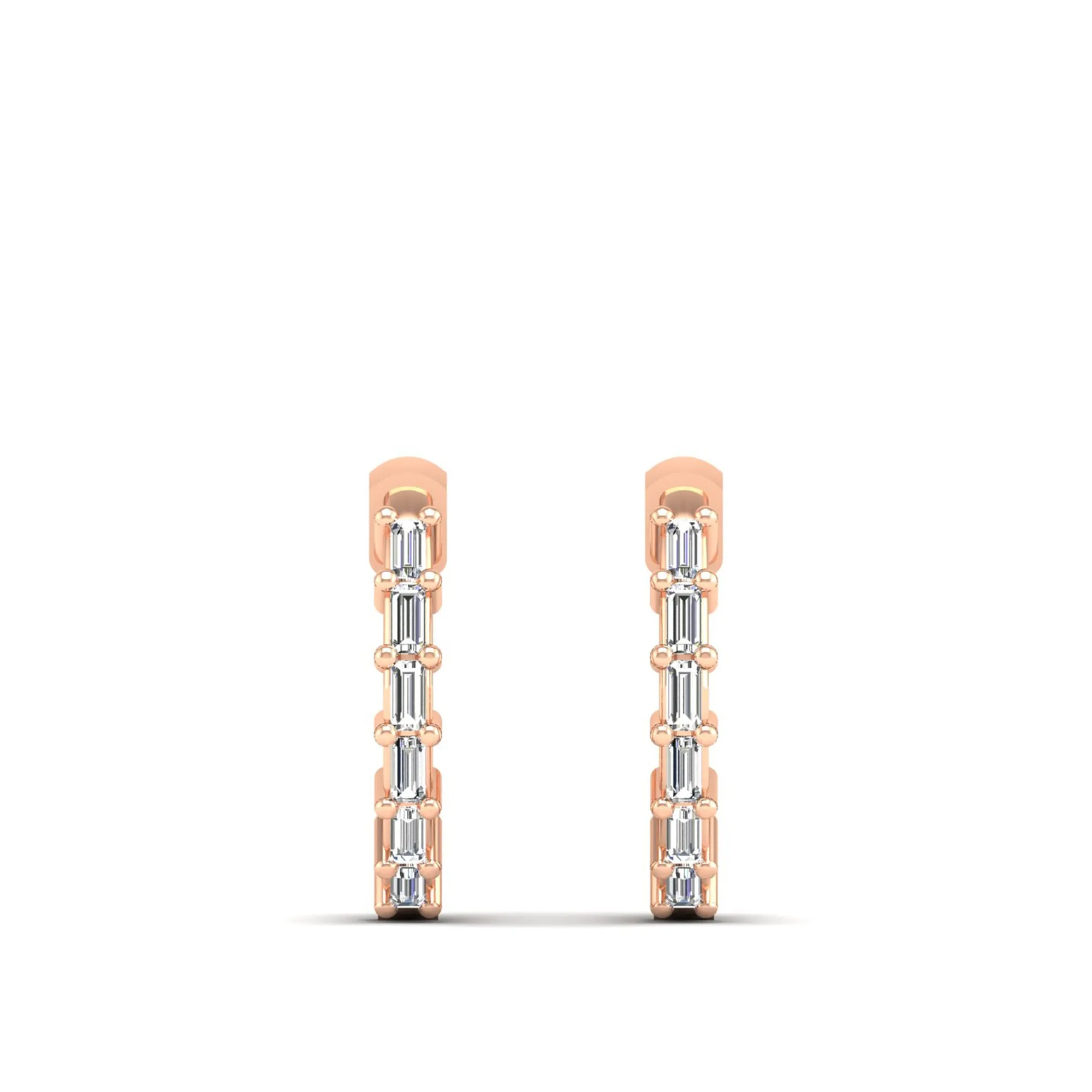Baguette Diamond Huggie Earrings