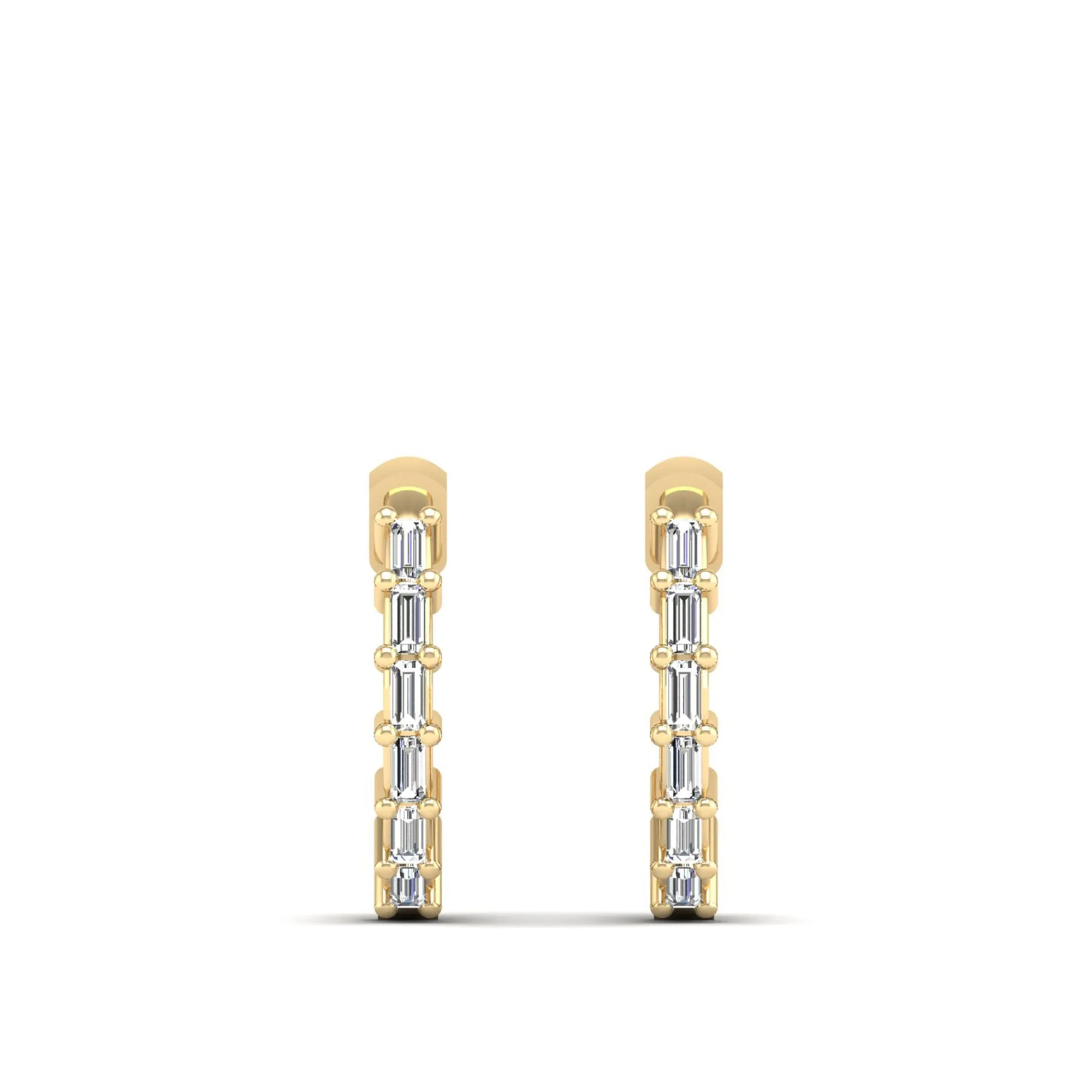 Baguette Diamond Huggie Earrings