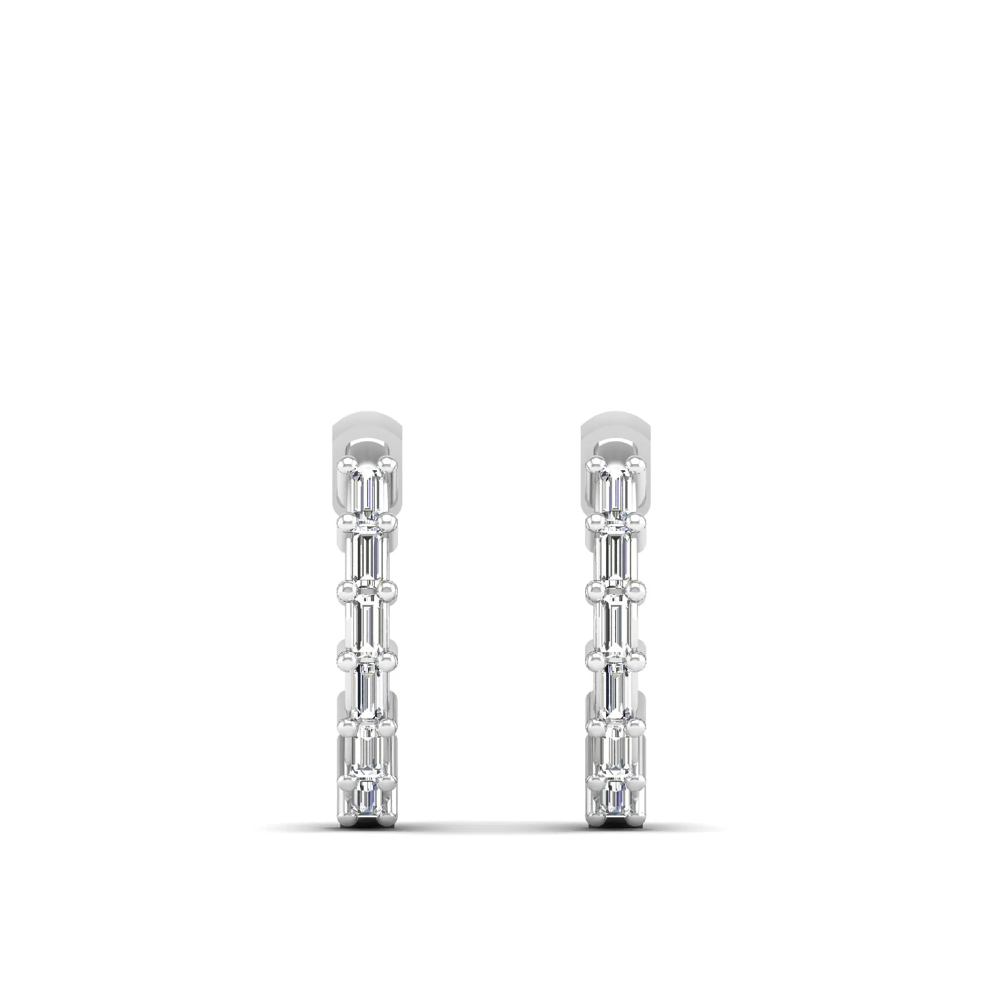 Baguette Diamond Huggie Earrings