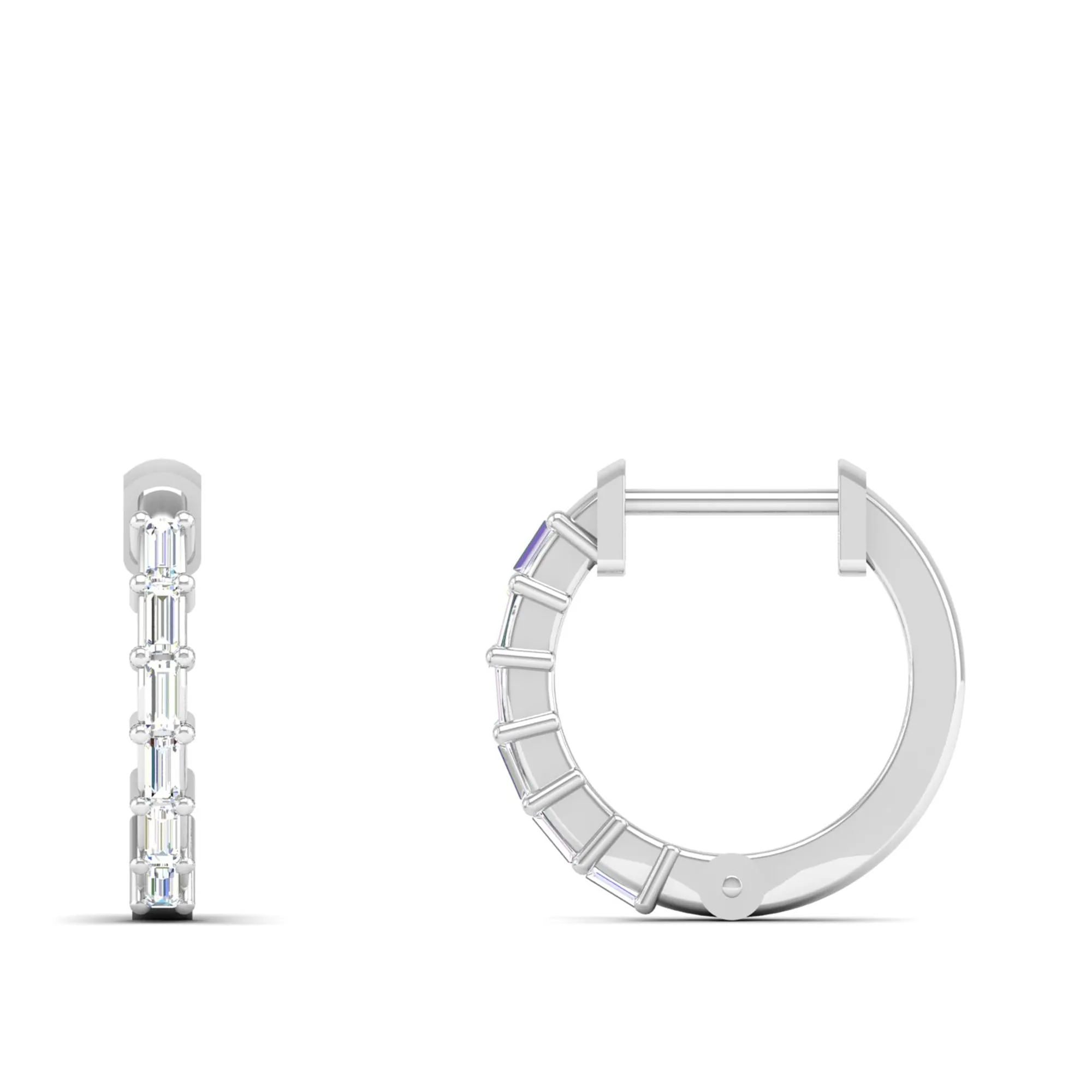 Baguette Diamond Huggie Earrings
