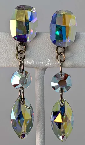Ballroom three crystal dangle earrings