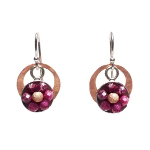 Bang Bang into my Heart ruby mosaic earrings