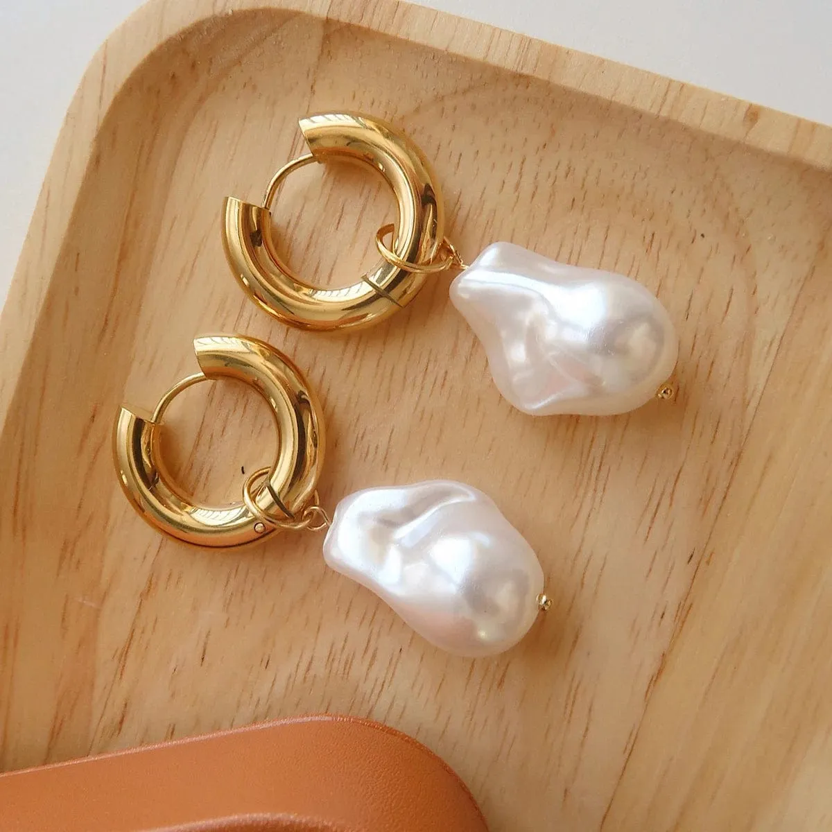 Baroque Pearl Huggies