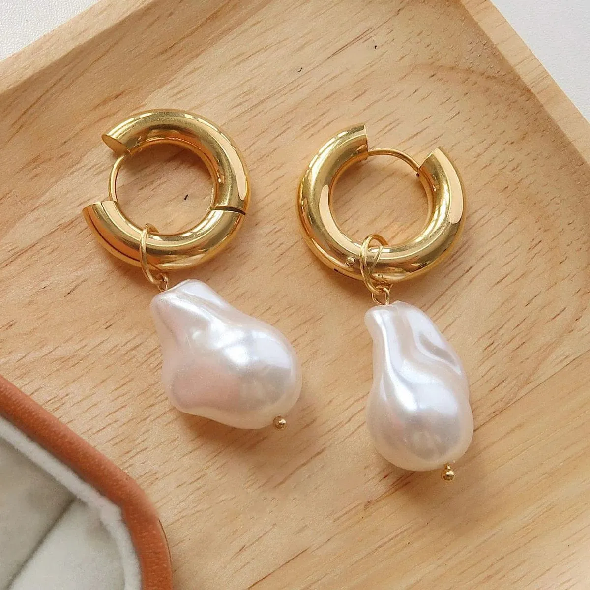Baroque Pearl Huggies