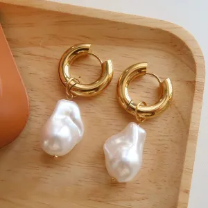 Baroque Pearl Huggies