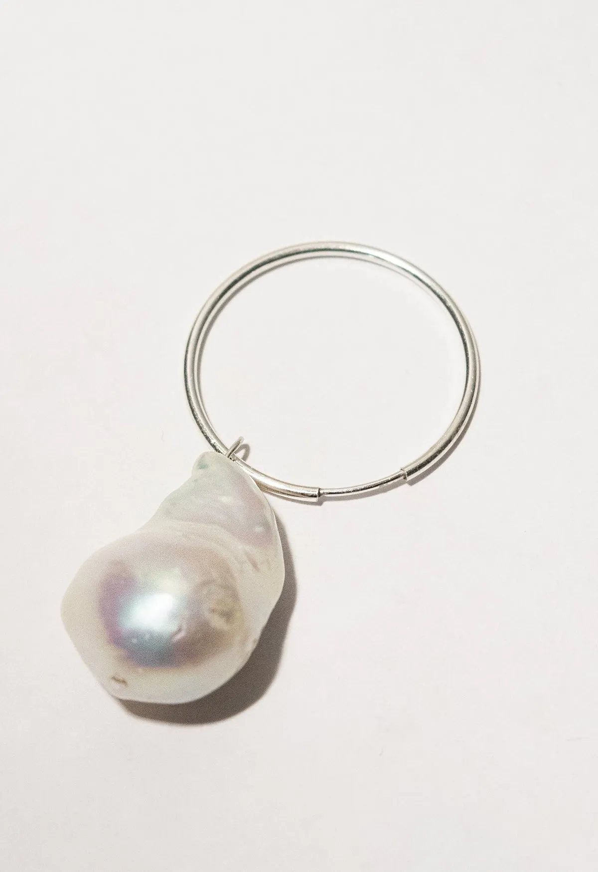 Baroque Pearl on Hoop Earring