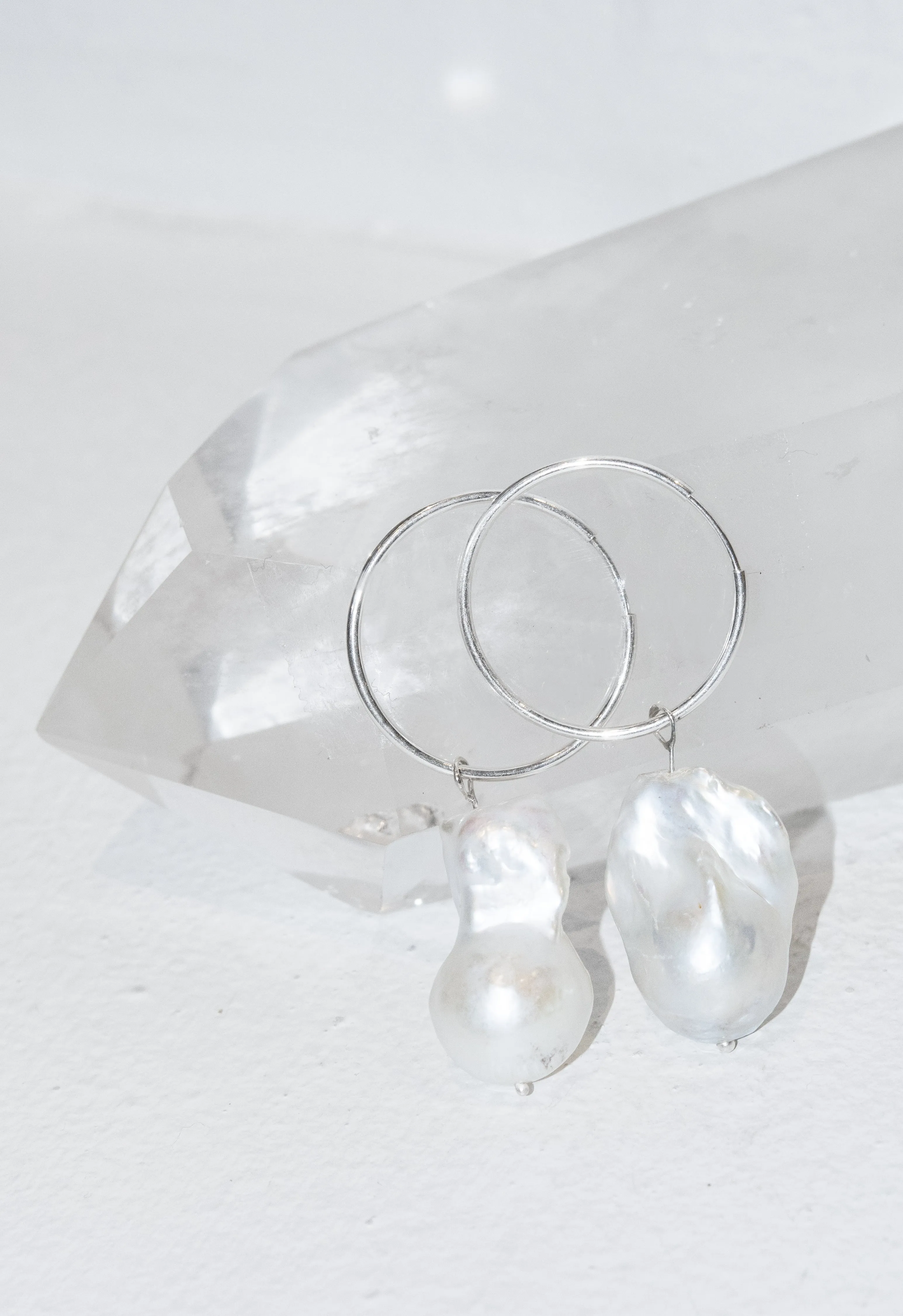 Baroque Pearl on Hoop Earring