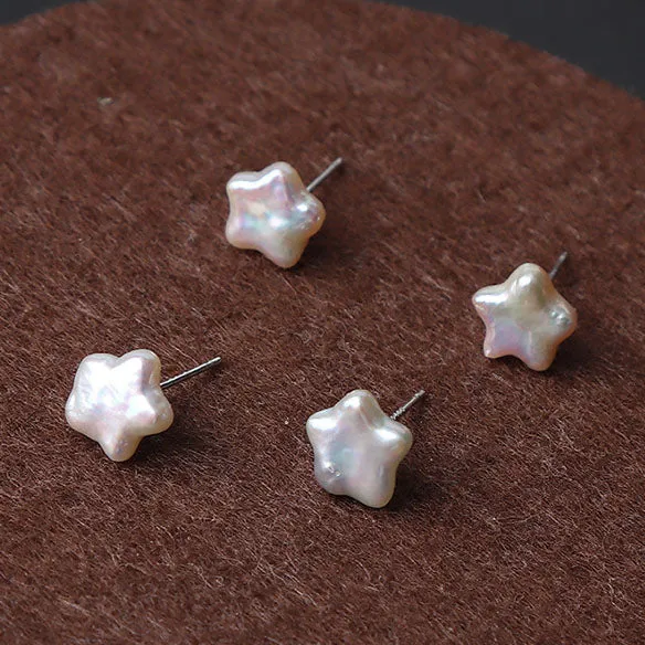 Baroque Star Pearl Stud Earrings